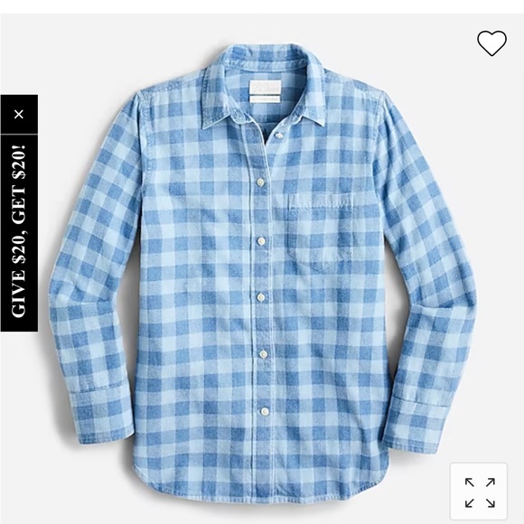 NWT J. Crew Classic-fit shirt in indigo buffalo check // Size 8 - Picture 4 of 4